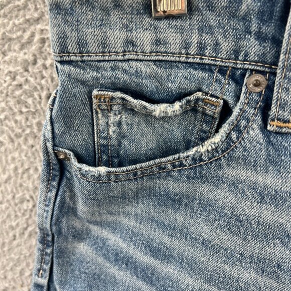 Lucky Brand Womens‎ Jean Boyfriend Shorts 2 Blue Denim Cut Off Mid Rise Pockets - Picture 3 of 16